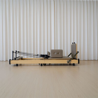 Quality Adjustable Eco Friendly Pilates Fitness Wooden Foldable Pilates Machine For Space Saving factory