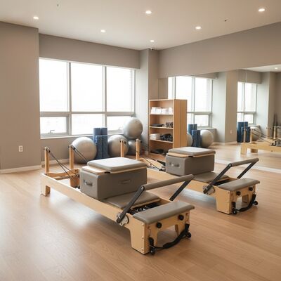 Quality Yoga Gym Studio Professional Wood Reformer With Spine Corrector And Full Trapeze factory