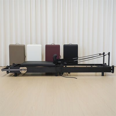 Quality Luxury Portable Reformer Pilates Beds Foldable Gym Equipment Wooden Reformer Beige factory