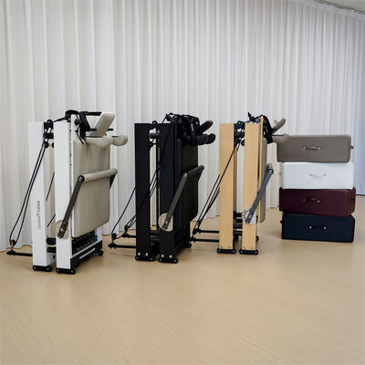 Kalite Katlanır Ahşap Meşe Ev Stüdyosu Pilates Reformer Makinesi Çekirdek Yatağı fabrika