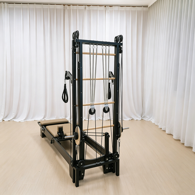 Qualité Fournitures d'usine Pilates en bois massif Réformateur en spirale Support de demi-tourelle Cadre personnalisé Logo en cuir Usine