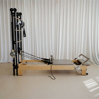 Ποιότητα Premium Maple Wood Pilates Reformer With Half Trapeze Tower Commercial Studio Pilates Core Bed Full Track Πολυλειτουργικός εξοπλισμός εκπαίδευσης γιόγκα Προσαρμοσμένο λογότυπο Εργοστάσιο