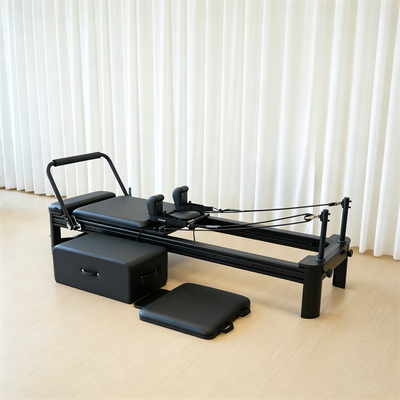 Quality Smooth Glide Full Track Black Aluminium Pilates Reformer Adjustable Core Workout Fitness Bed factory