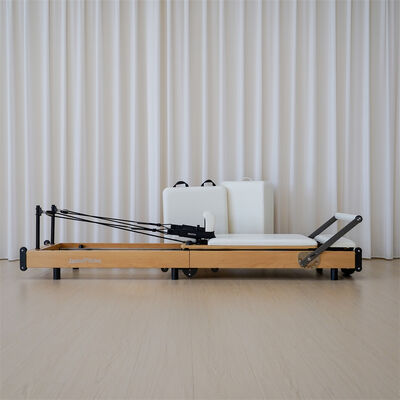 Kualitas Peralatan Pilates Reformer Kayu Lipat Komersial Tempat Tidur Inti Pilates Multifungsi dengan Papan Lompat Kotak Pesanan Grosir pabrik