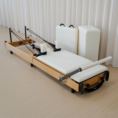 Quality Lightweight Foldable Wood Pilates Reformer Compact Storage Pilates Core Bed Home Fitness Workout Equipment factory