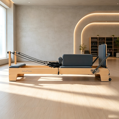 Qualität Fabrik Großhandel mehrschichtiger Massivholz-Pilates-Reformer Kernbett, benutzerdefinierte Polsterfarbe, kommerzielle Yoga-Studio-Fitnessgeräte Fabrik