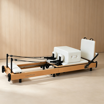 Kualitas Ringan Lipat Kayu Pilates Reformer Compact Storage Pilates Core Bed Rumah Peralatan Latihan Kebugaran pabrik