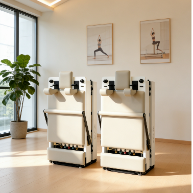 Qualité Vente directe d'usine Plâtre pliable en chêne de bois d'usage commercial Studio Pilates Réformateur de machine Lit de base Usine